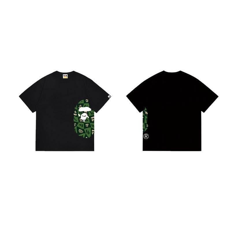 Bathing Shark and ape head print T Shirts NextBlock