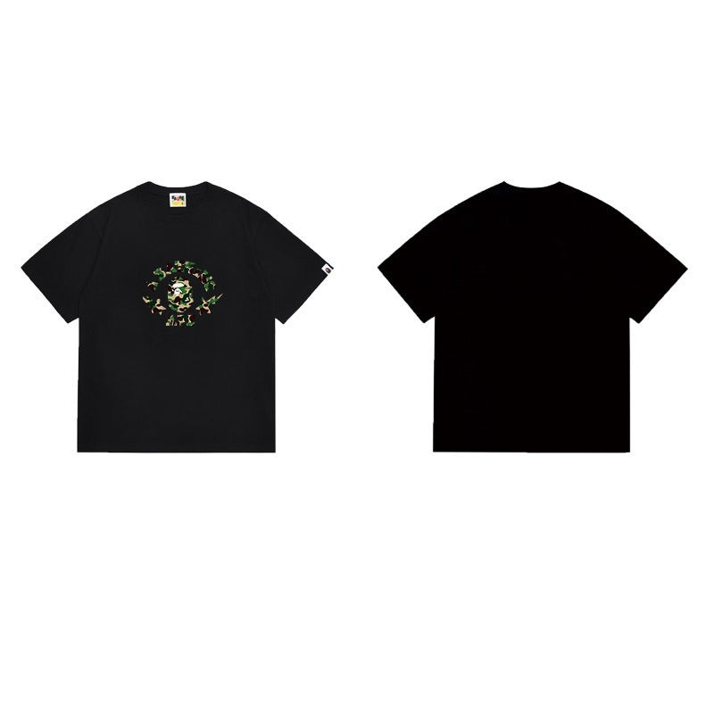 Bathing Shark and ape head print T Shirts NextBlock