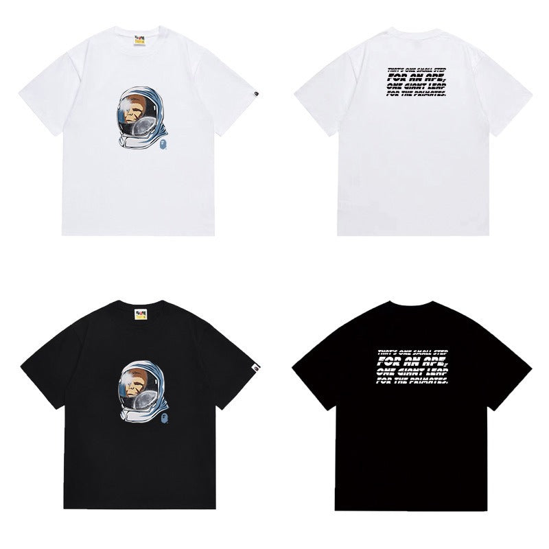 Bathing Shark and ape head print T Shirts NextBlock