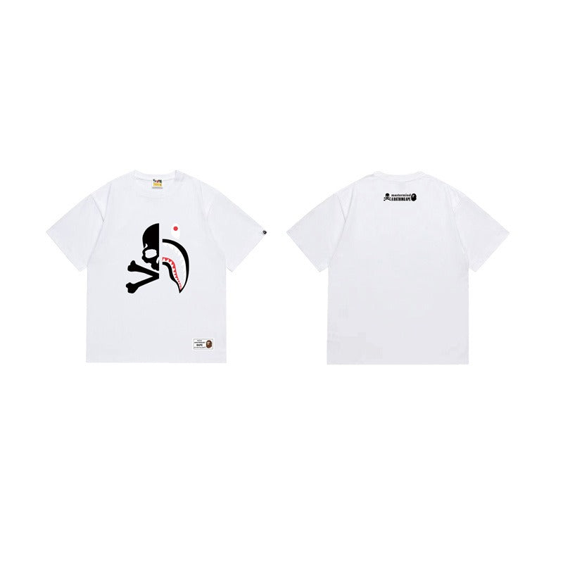 Bathing Shark and ape head print T Shirts NextBlock