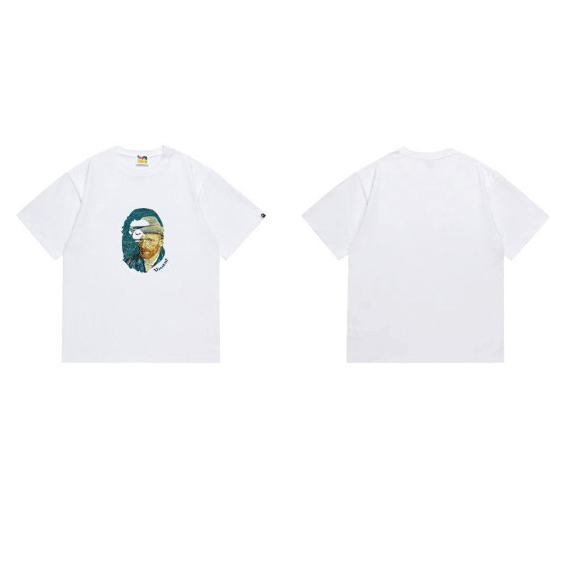 Bathing Shark and ape head print T Shirts NextBlock