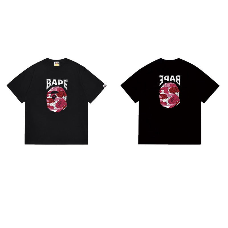 Bathing Shark and ape head print T Shirts NextBlock