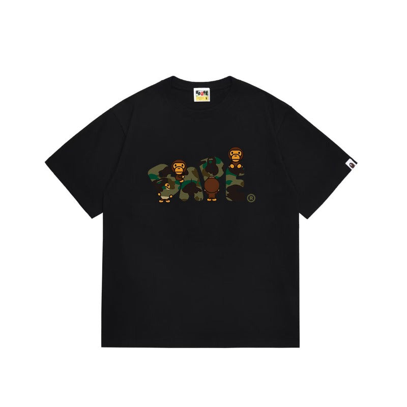 Bathing Shark and ape head print T Shirts NextBlock