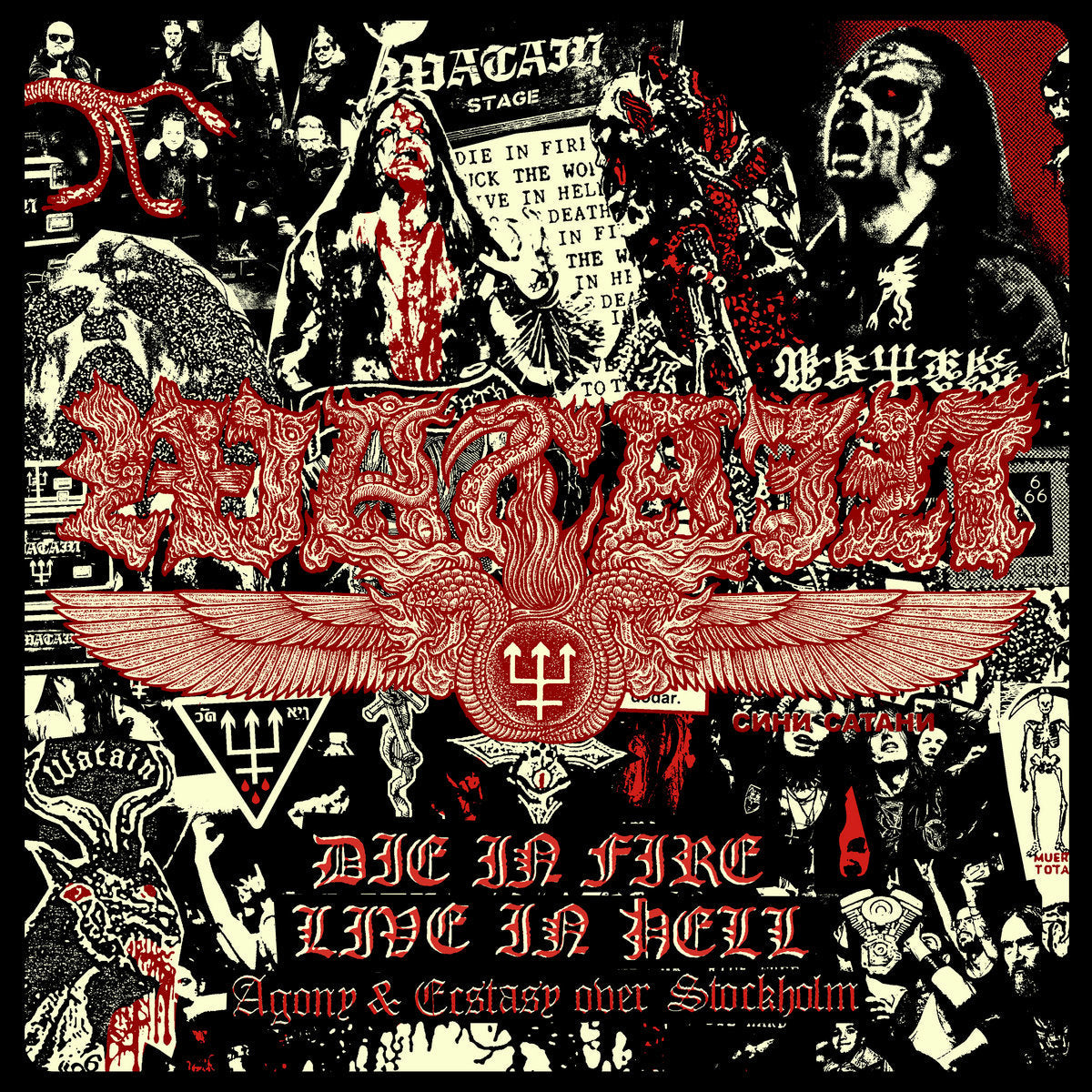 Watain - Die In Fire - Live In Hell (2xLP, transparent yellow and red vinyl)