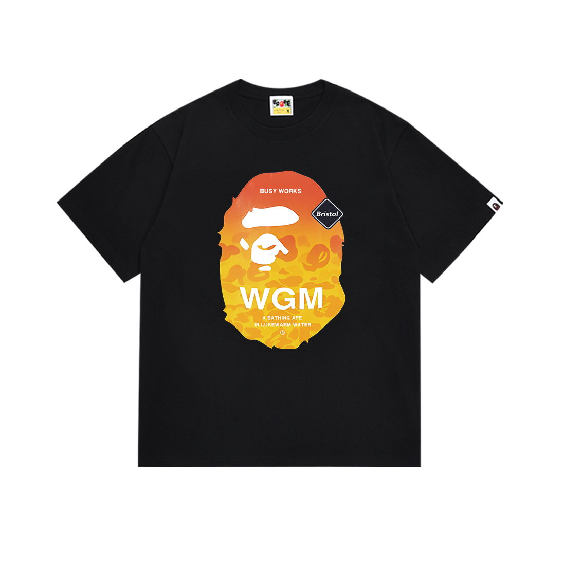Bathing Shark and ape head print T-Shirt NextBlock
