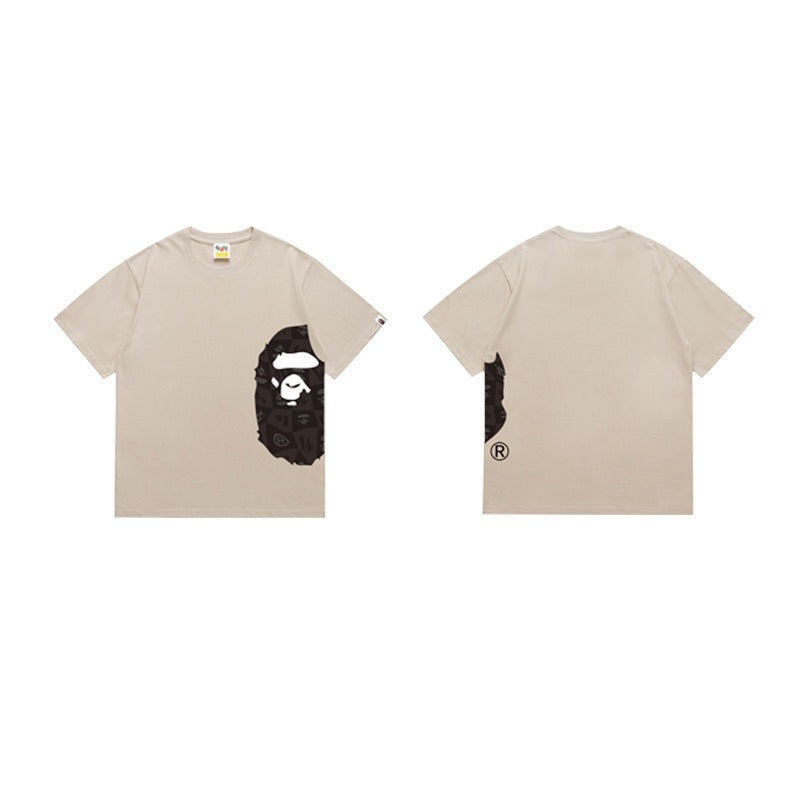 Bathing Shark and ape head print T Shirts NextBlock