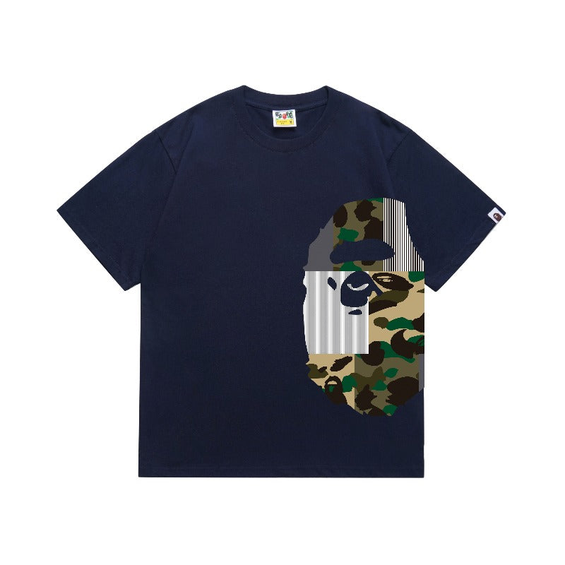 Bathing Shark and ape head print T Shirts NextBlock