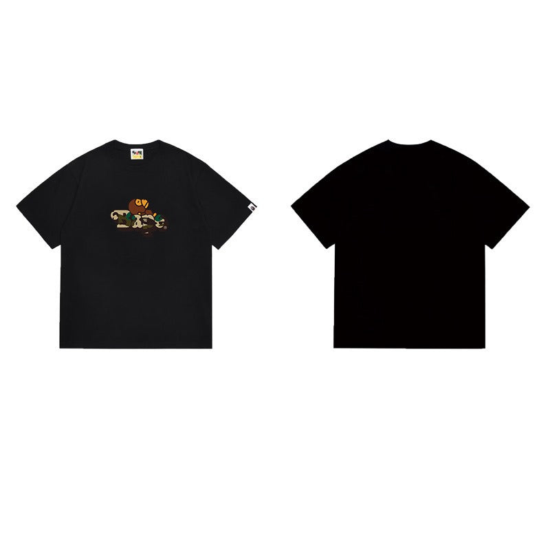 Bathing Shark and ape head print T Shirts NextBlock