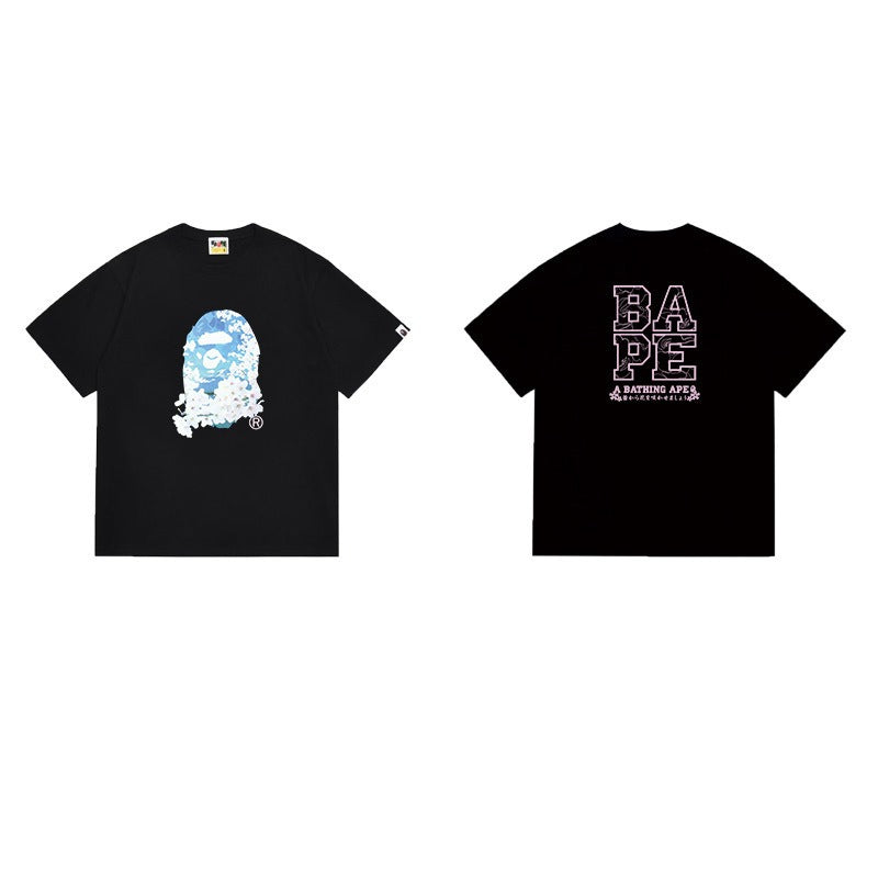 Bathing Shark and ape head print T Shirts NextBlock