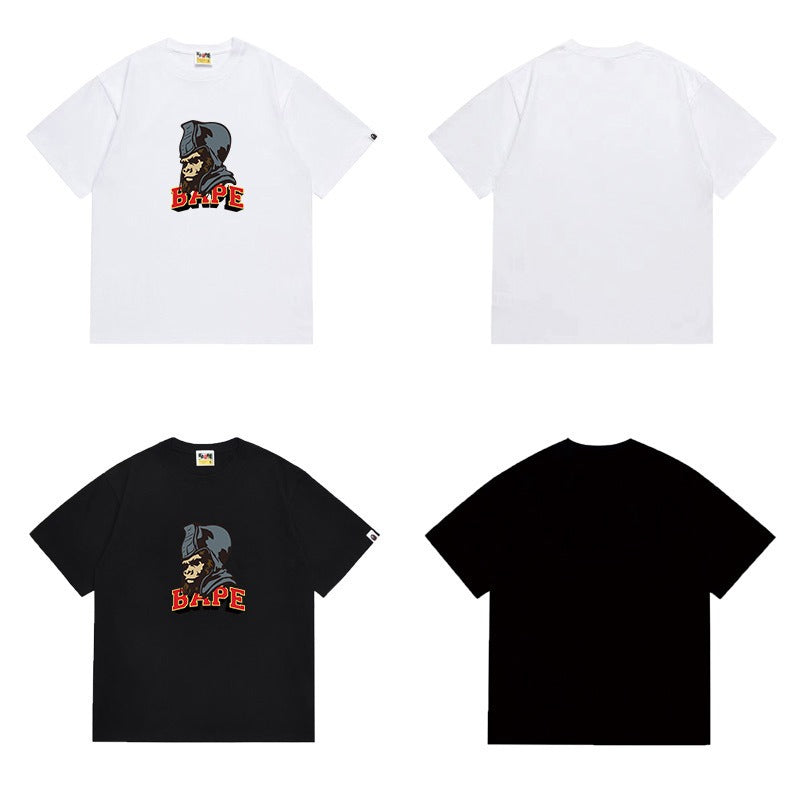 Bathing Shark and ape head print T Shirts NextBlock
