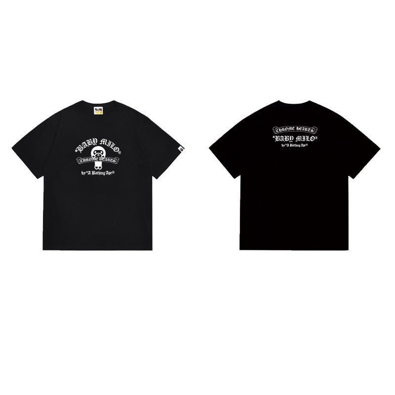 Bathing Shark and ape head print T Shirts NextBlock