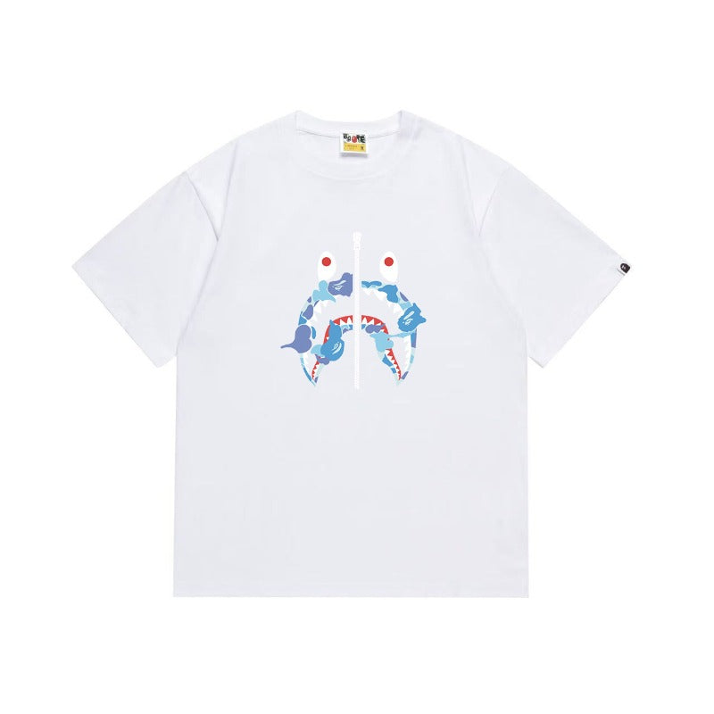 Bathing Shark and ape head print T Shirts NextBlock