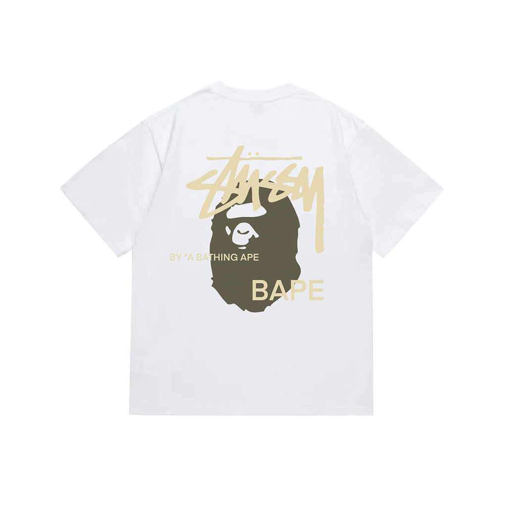 Bathing Shark and ape head print T-Shirt NextBlock