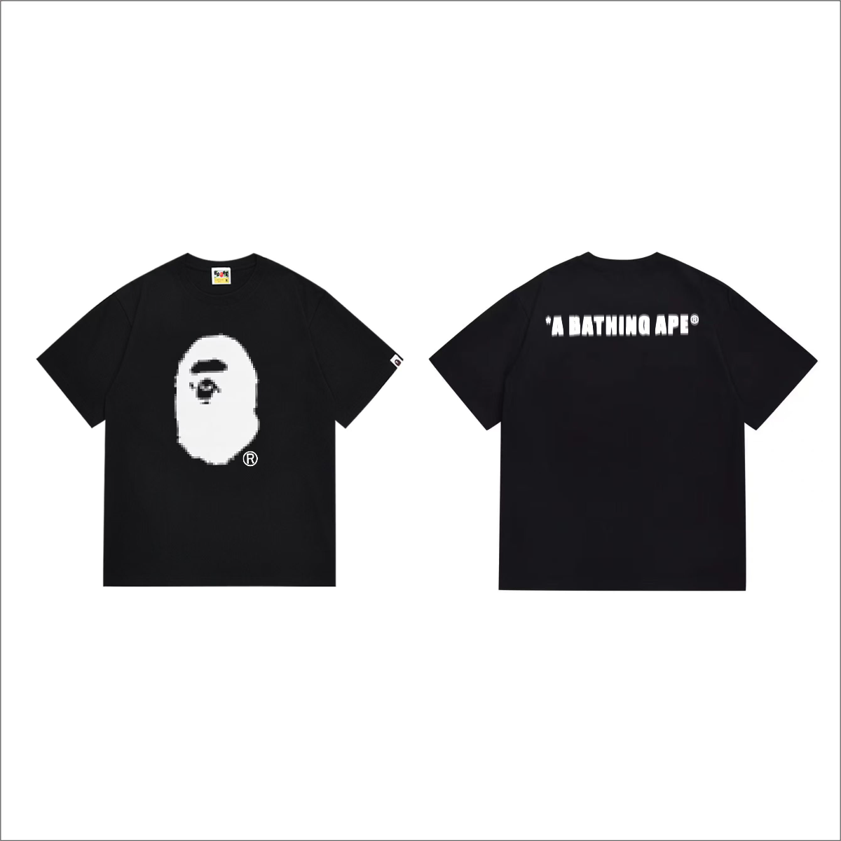 Bathing Shark and ape head print T-Shirt NextBlock