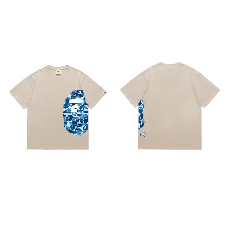 Bathing Shark and ape head print T Shirts NextBlock