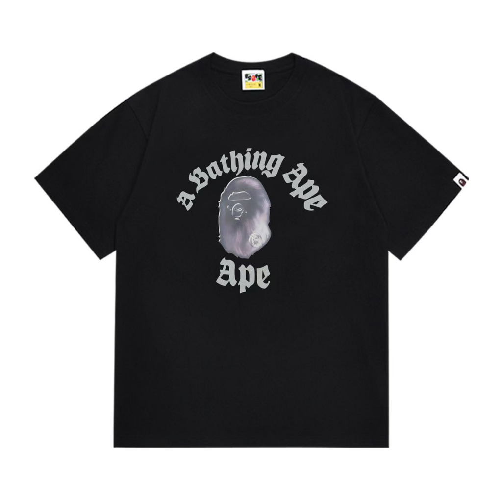 Bathing Shark and ape head print T-Shirt NextBlock