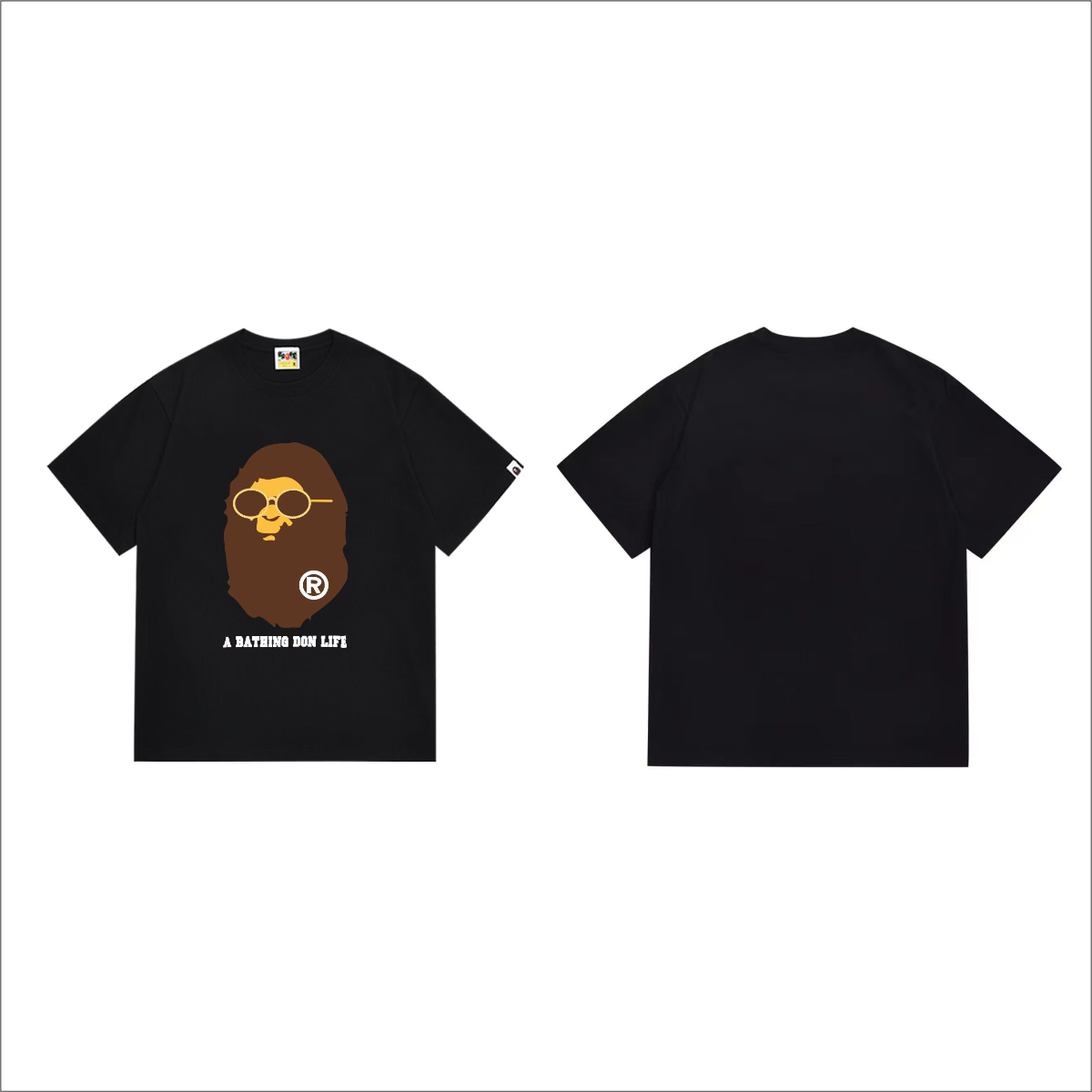 Bathing Shark and ape head print T-Shirt NextBlock
