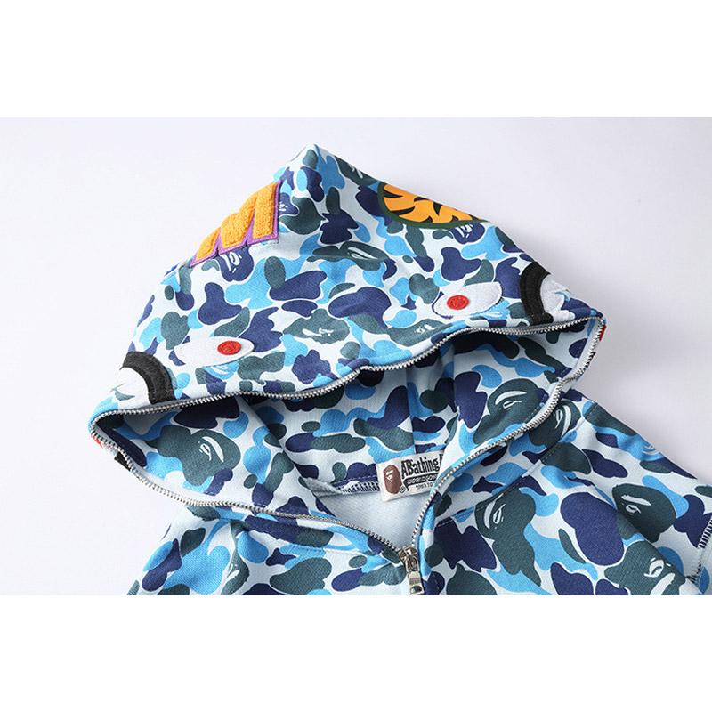 Bathing Shark and ape head print Hoodie Spring and Autumn Zipper Hoodie Sweater NextBlock