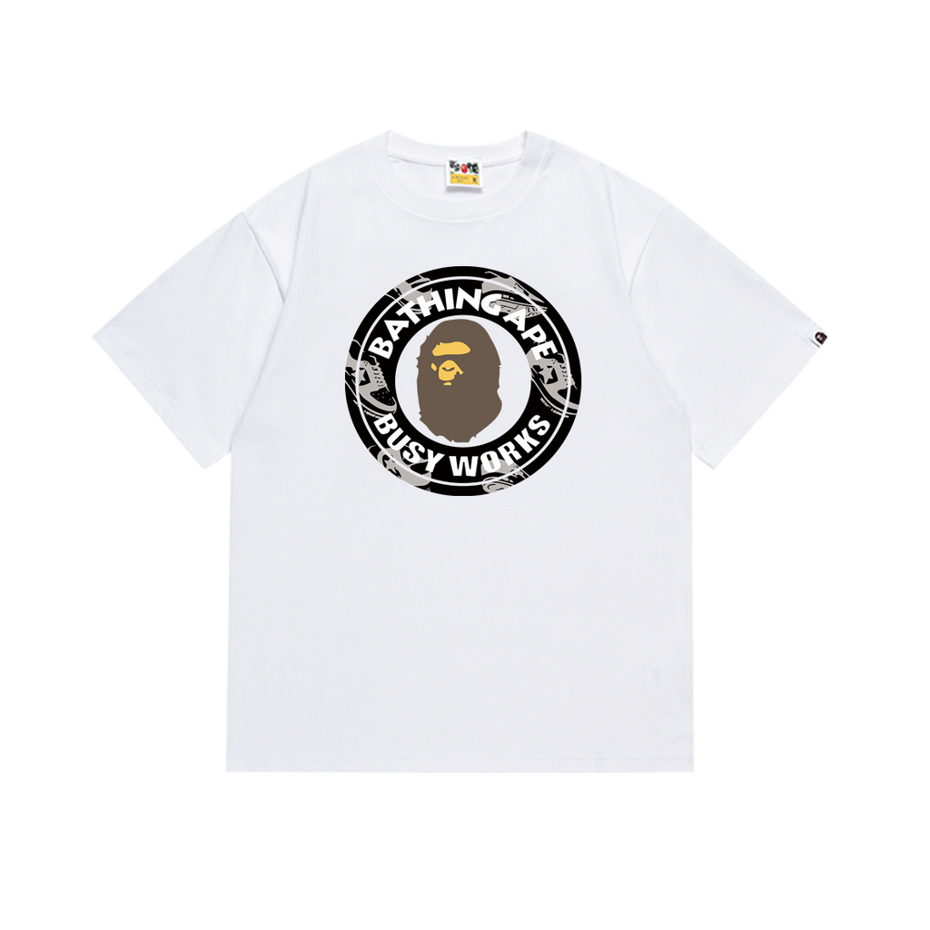 Bathing Shark and ape head print T-Shirt NextBlock