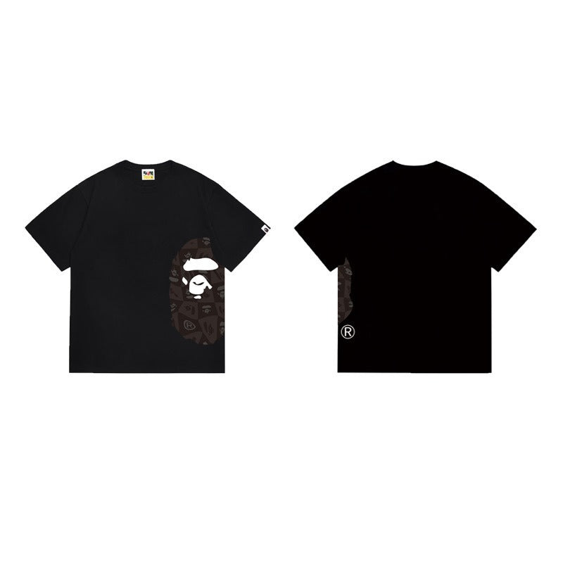 Bathing Shark and ape head print T Shirts NextBlock