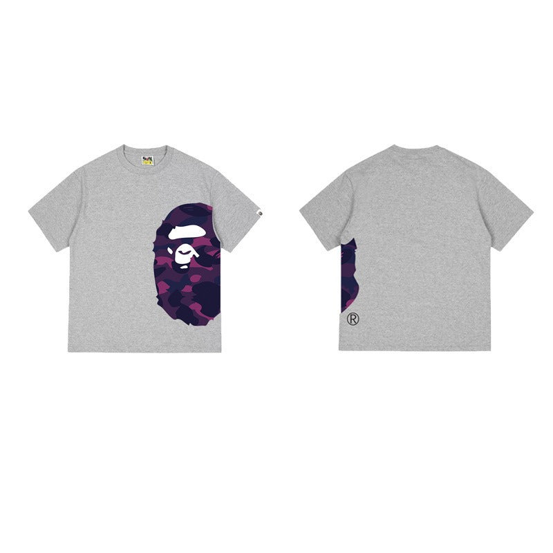 Bathing Shark and ape head print T Shirts NextBlock