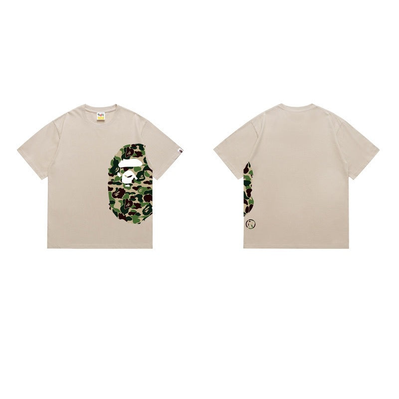 Bathing Shark and ape head print T Shirts NextBlock