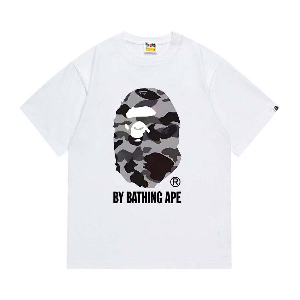 Bathing Shark and ape head print T-Shirt NextBlock