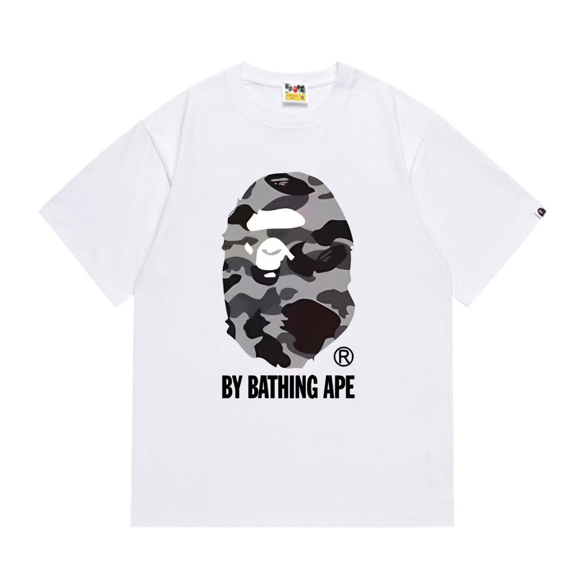 Bathing Shark and ape head print T-Shirt NextBlock