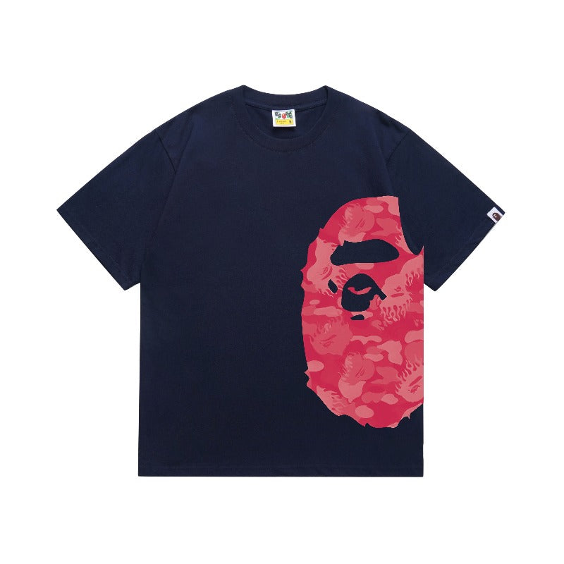 Bathing Shark and ape head print T Shirts NextBlock