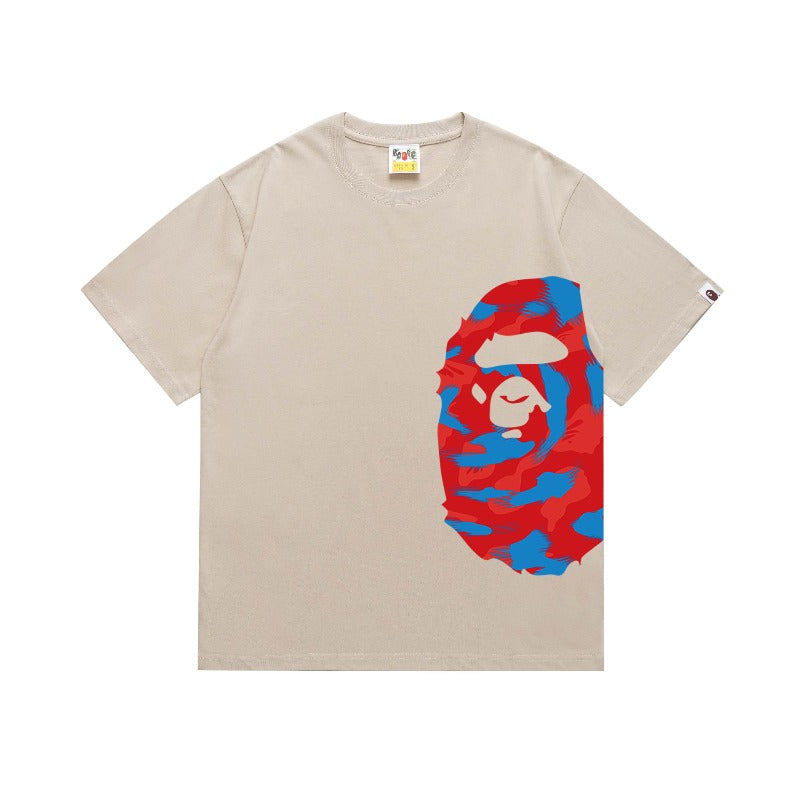 Bathing Shark and ape head print T Shirts NextBlock
