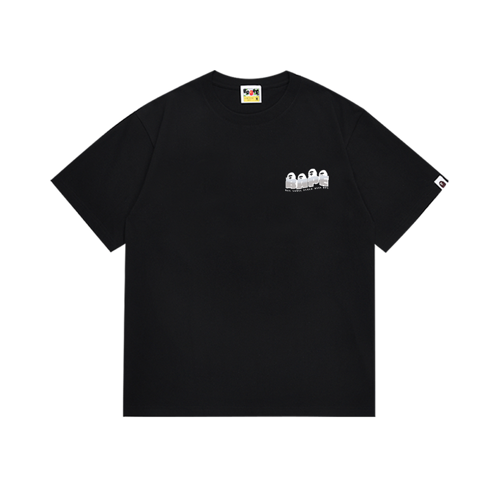 Bathing Shark and ape head print T-Shirt NextBlock