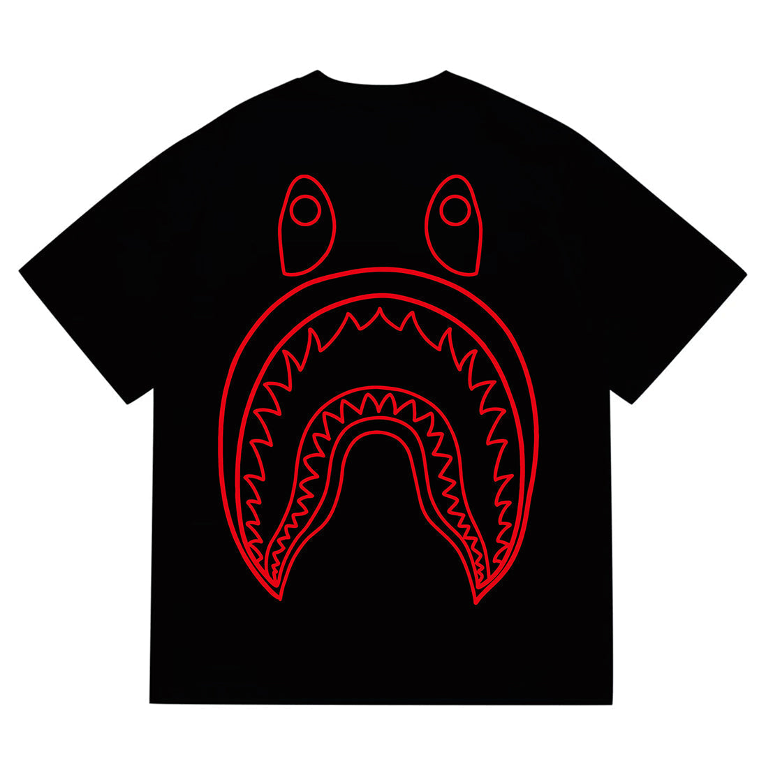 Bathing Shark and ape head print T-Shirt NextBlock
