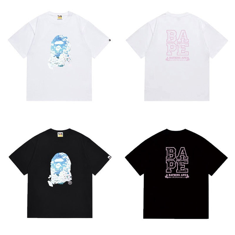 Bathing Shark and ape head print T Shirts NextBlock