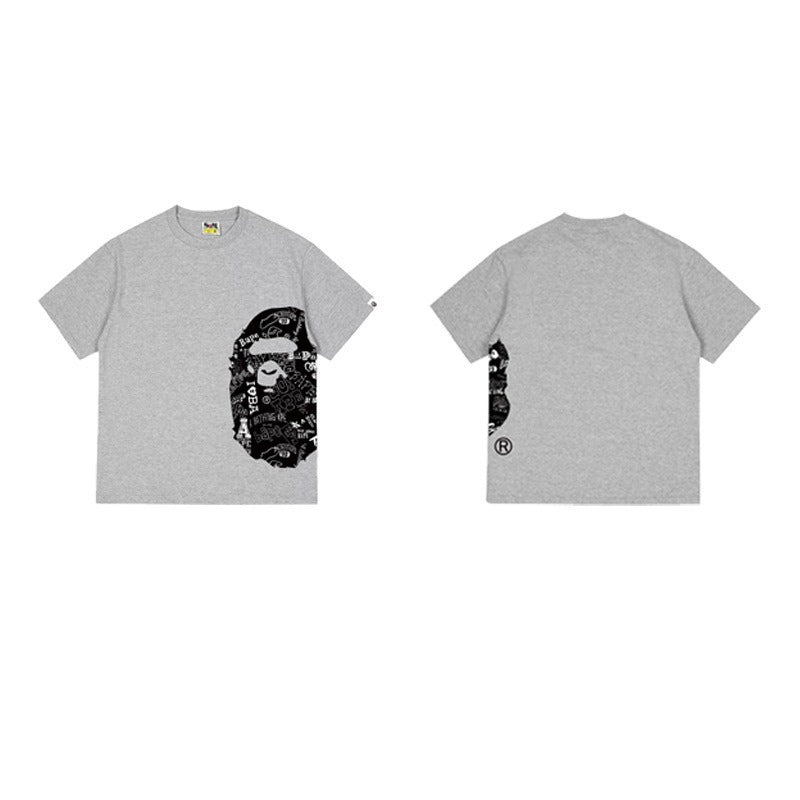 Bathing Shark and ape head print T Shirts NextBlock