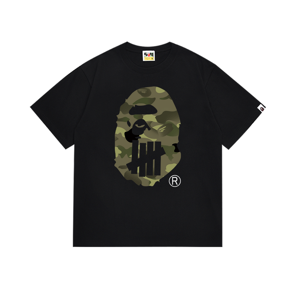 Bathing Shark and ape head print T-Shirt NextBlock