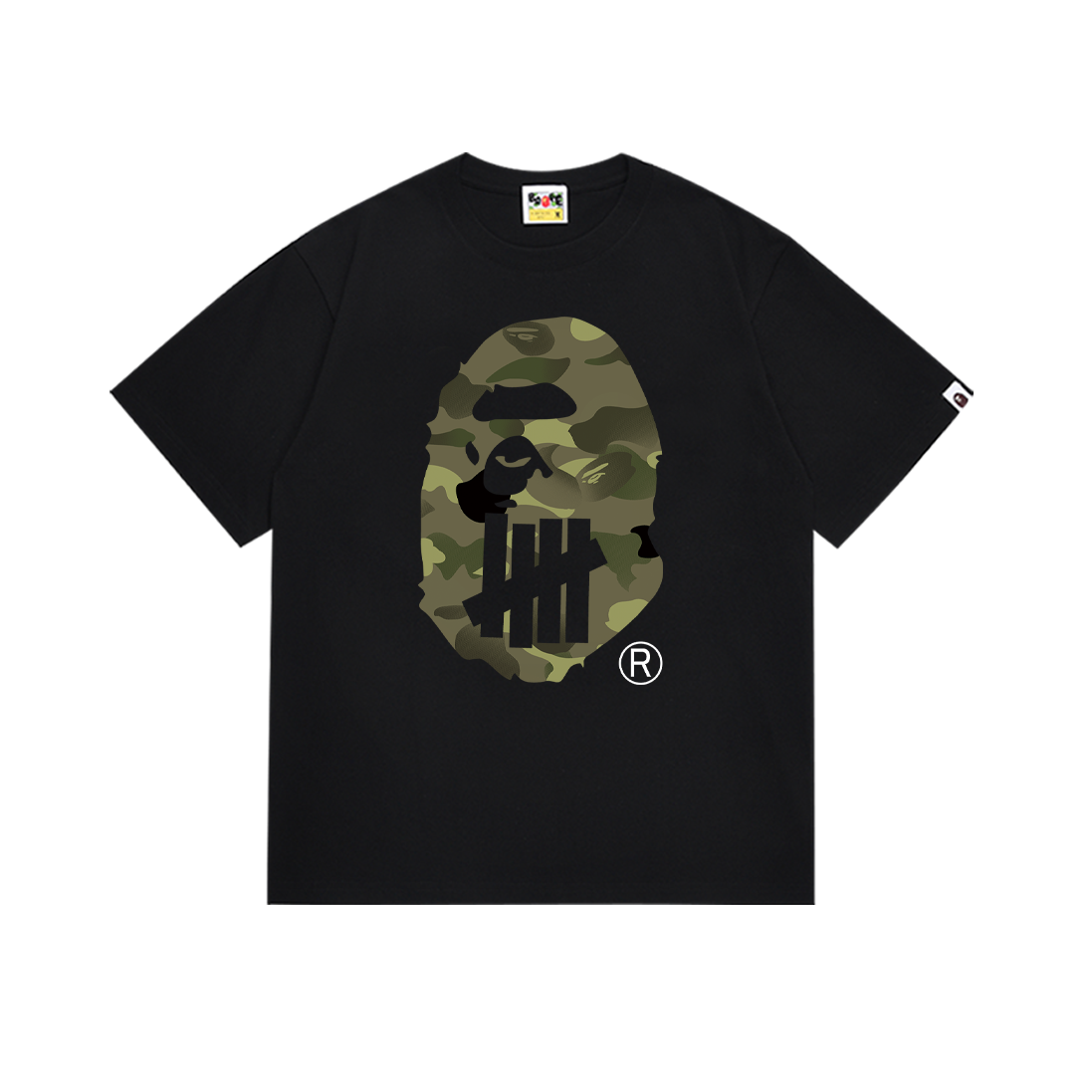 Bathing Shark and ape head print T-Shirt NextBlock