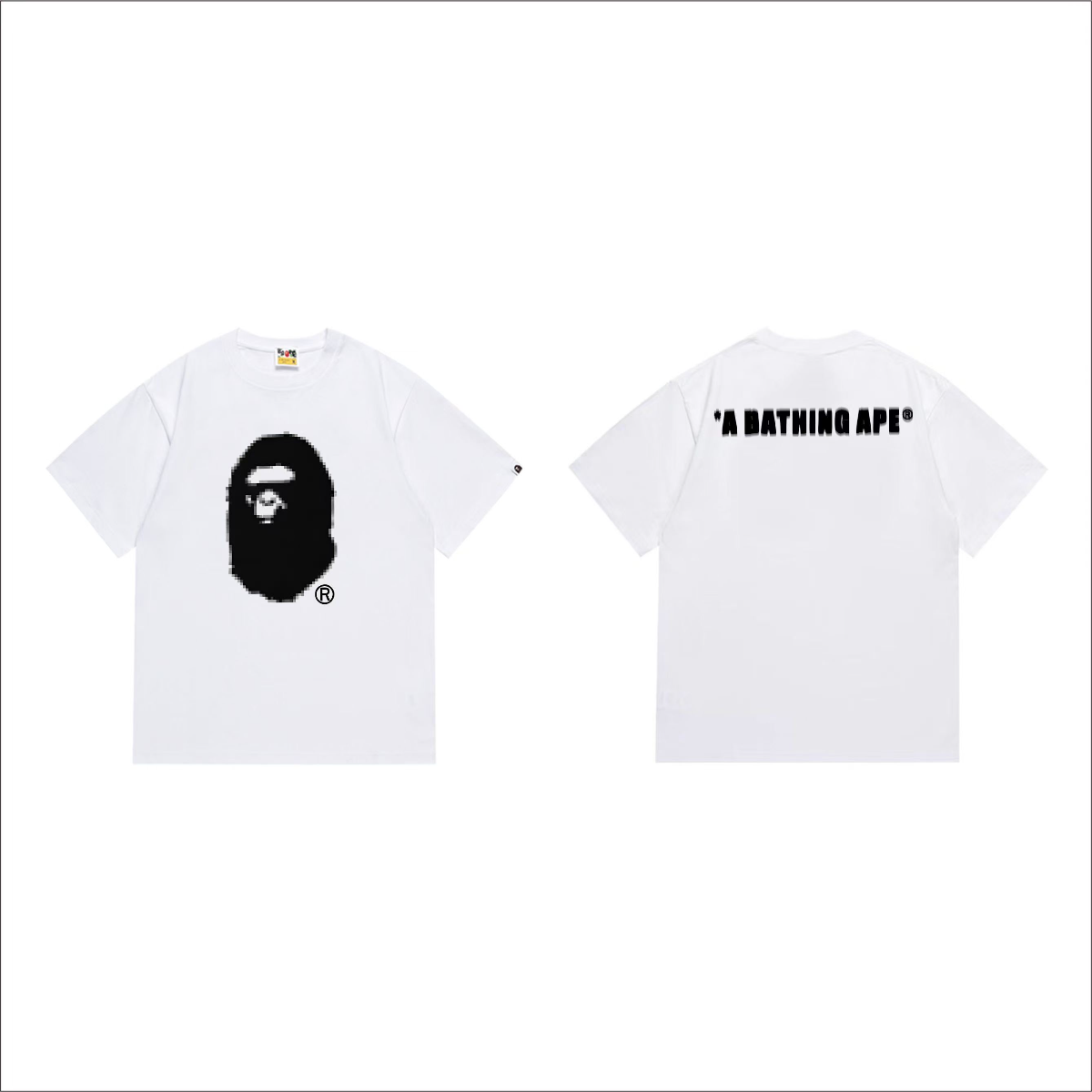 Bathing Shark and ape head print T-Shirt NextBlock