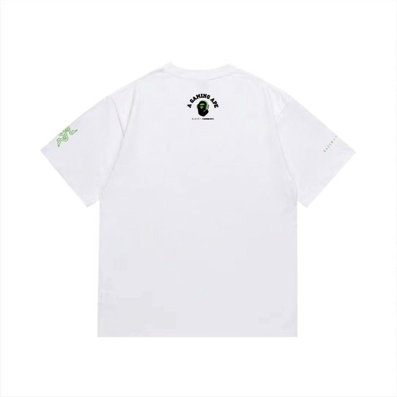 Bathing Shark and ape head print T Shirts NextBlock