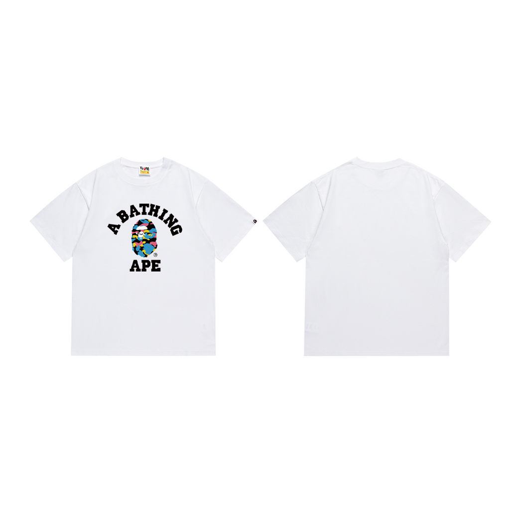 Bathing Shark and ape head print T-Shirt NextBlock