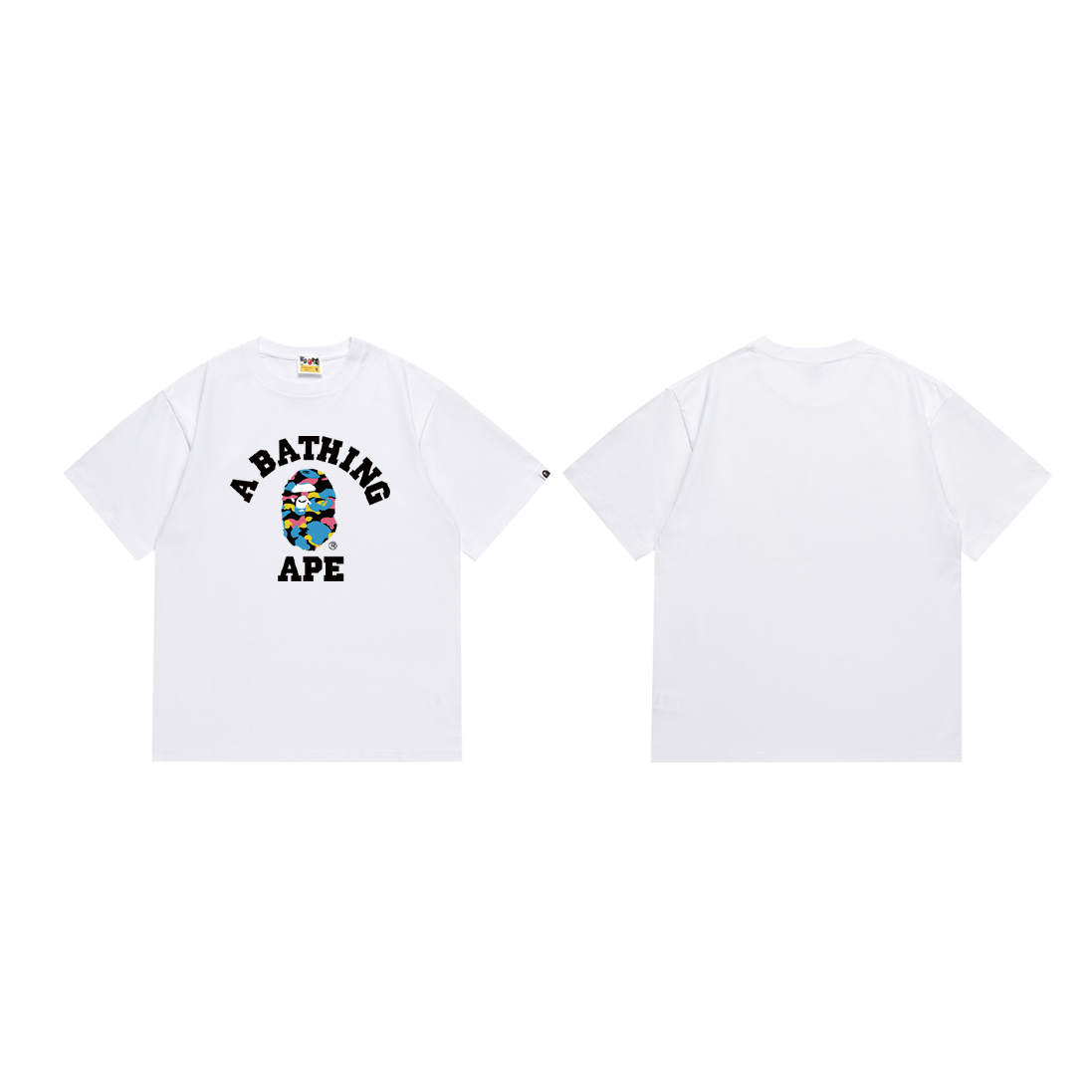 Bathing Shark and ape head print T-Shirt NextBlock
