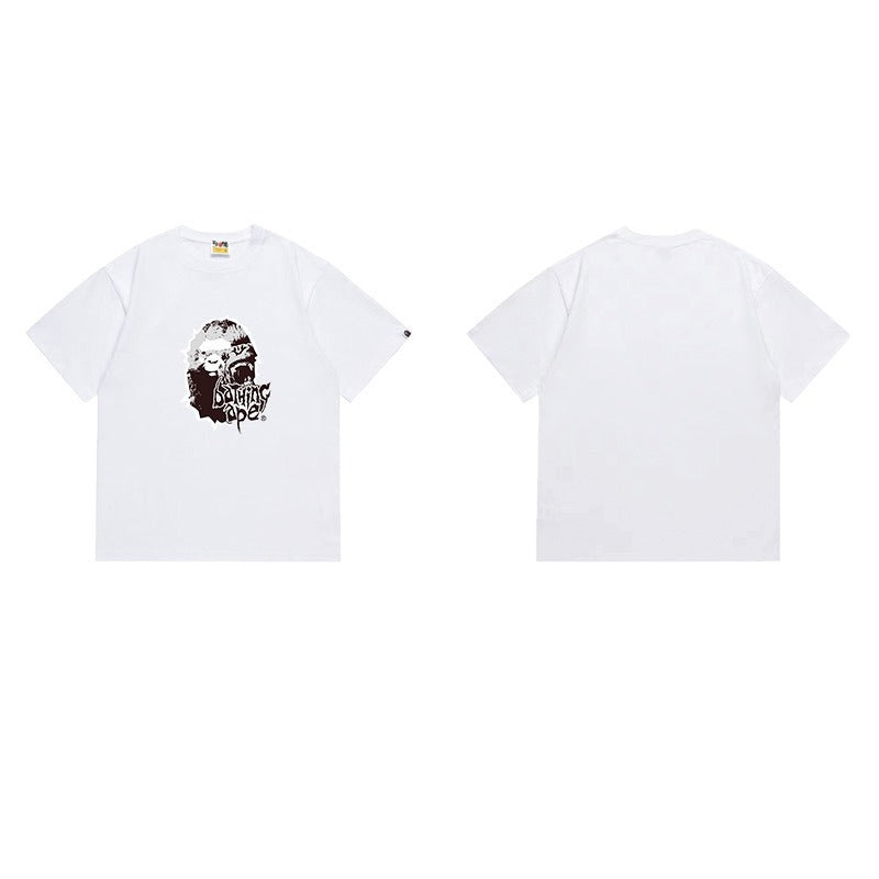 Bathing Shark and ape head print T Shirts NextBlock