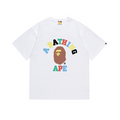 Bathing Shark and ape head print T-Shirt NextBlock