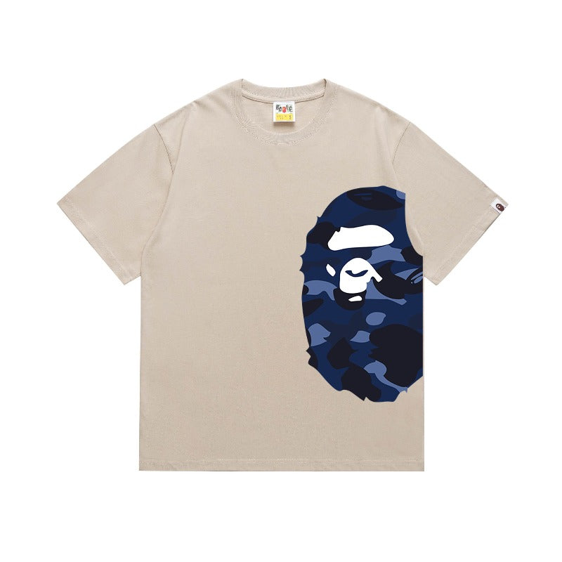 Bathing Shark and ape head print T Shirts NextBlock