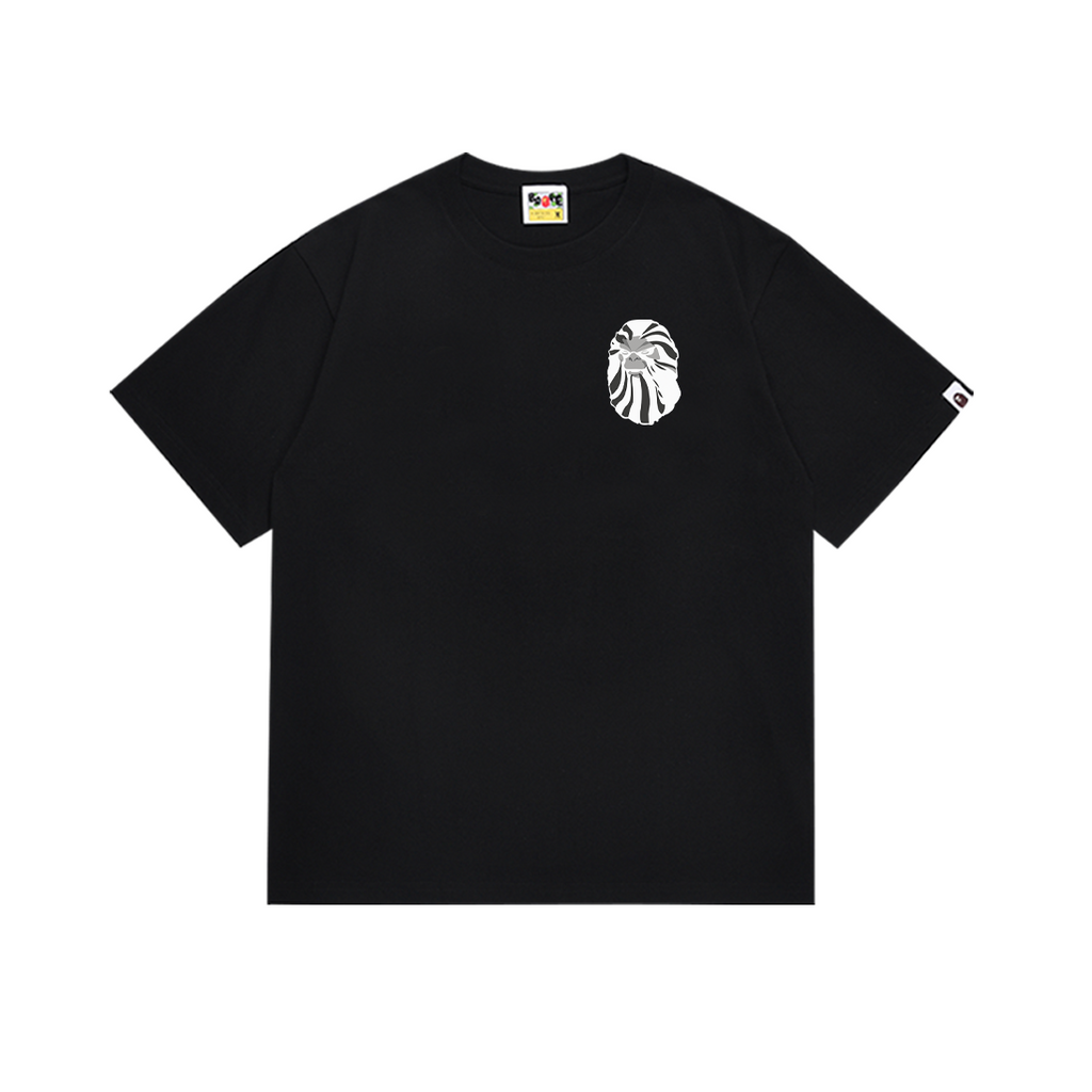 Bathing Shark and ape head print T-Shirt NextBlock