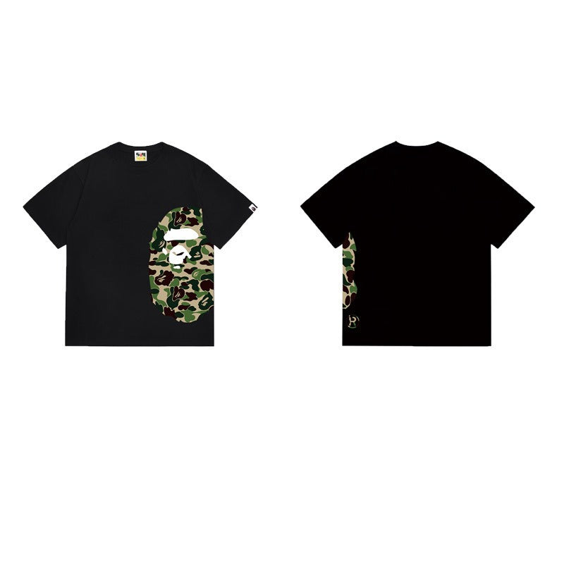 Bathing Shark and ape head print T Shirts NextBlock