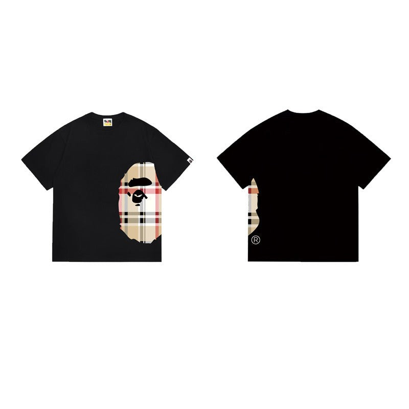 Bathing Shark and ape head print T Shirts NextBlock