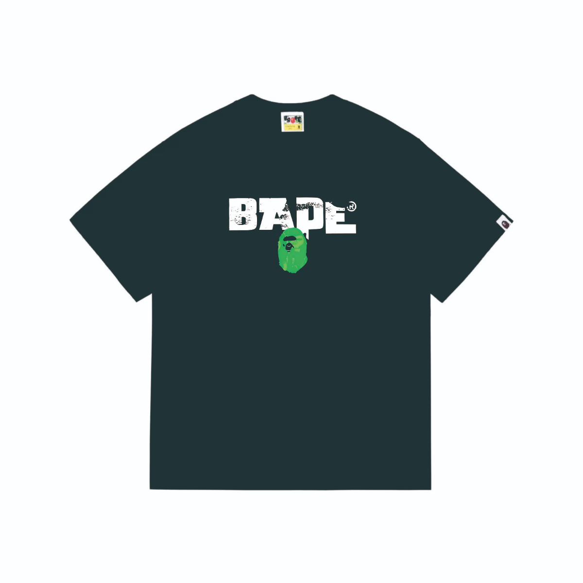 Bathing Shark and ape head print T-Shirt NextBlock