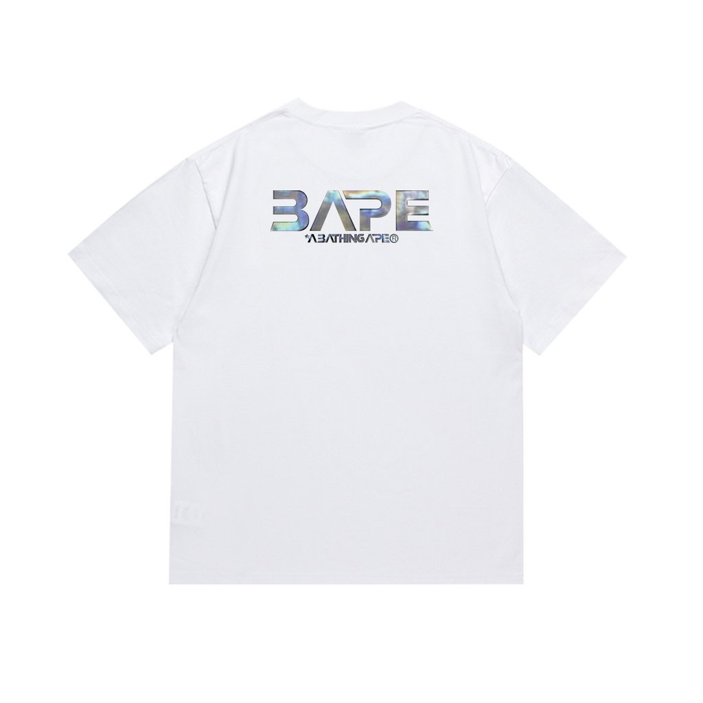 Bathing Shark and ape head print T-Shirt NextBlock