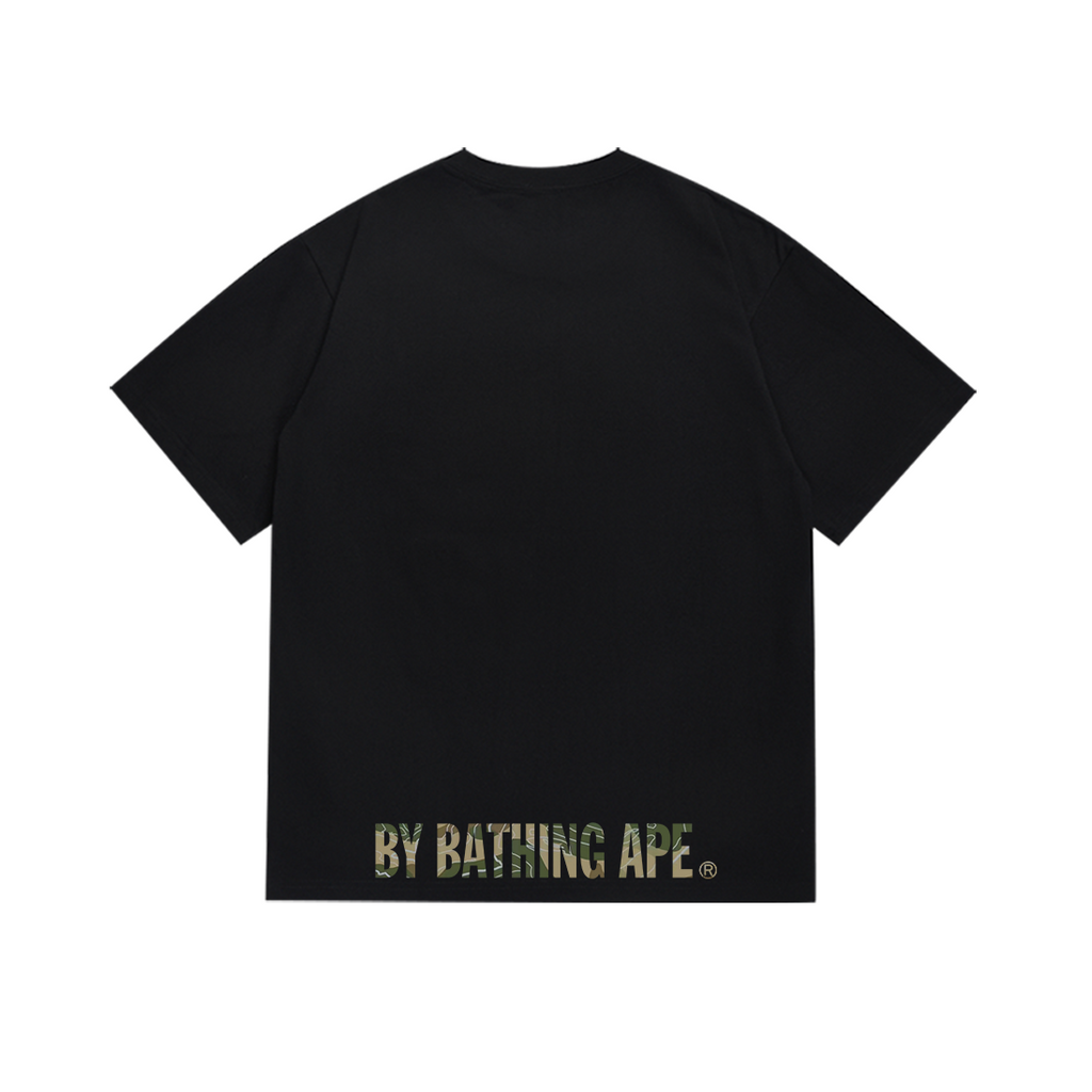 Bathing Shark and ape head print T-Shirt NextBlock