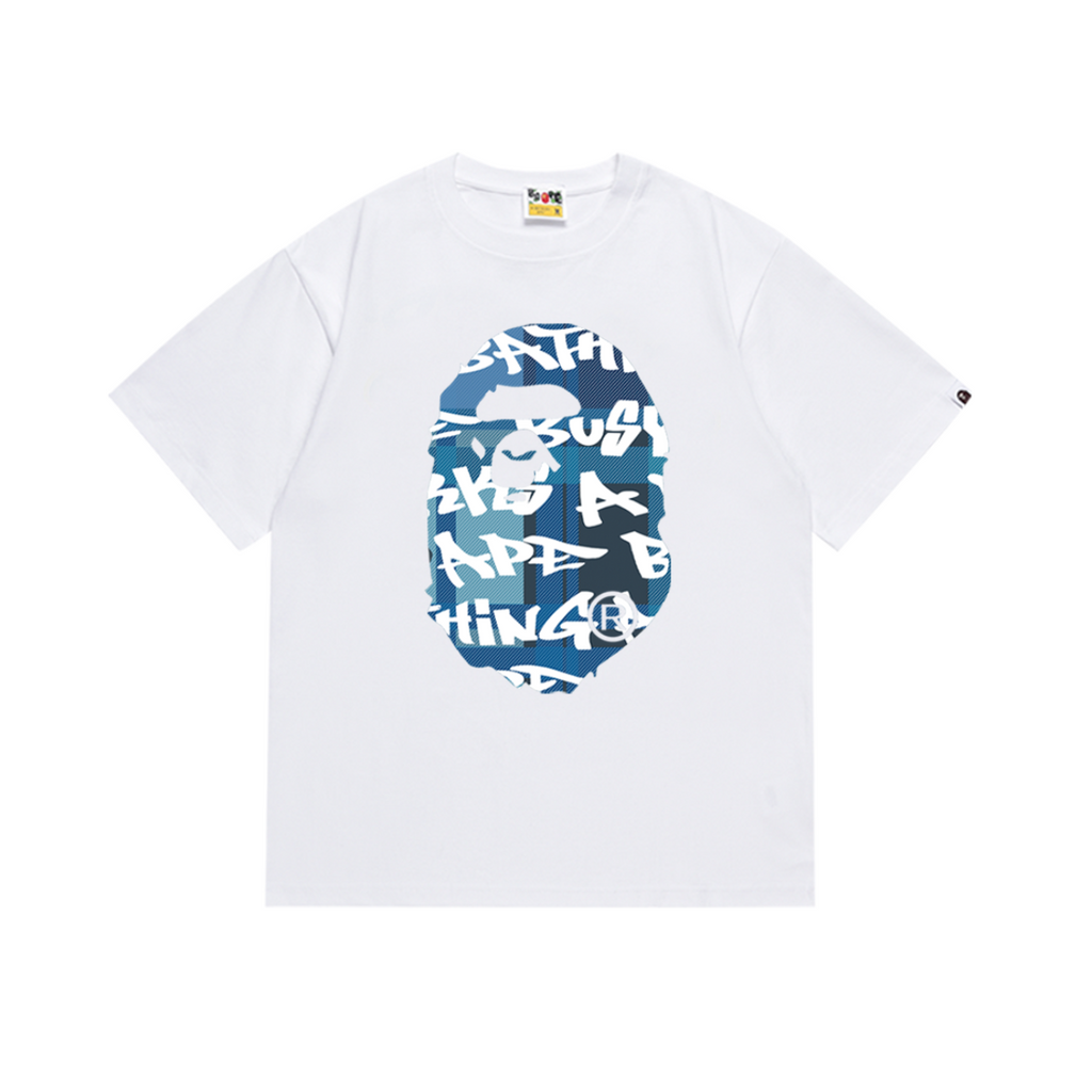 Bathing Shark and ape head print T-Shirt NextBlock